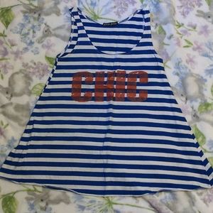 Blue and white stripes top